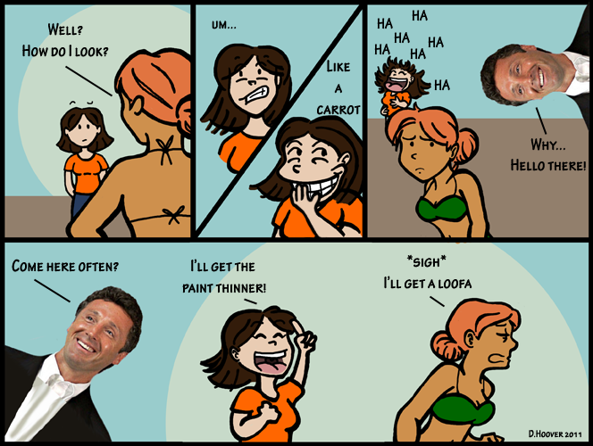 a comic about spray tanning